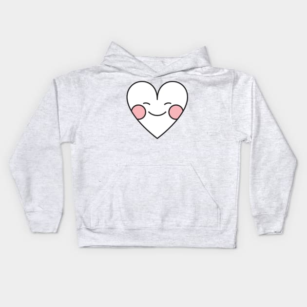 Blushing Heart Kids Hoodie by PaperKindness